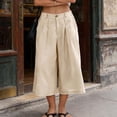 thumbnail image 3 of MLCDZ Women's Capri Palazzo Pants High Waist Wide Leg Baggy Lightweight Summer Beach Golf Camping Trendy Chino Cropped Trouser with Multiple Pockets, 3 of 10