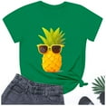 thumbnail image 4 of Icvfdpl Women Fashion T-Shirt Ladies Casual Pineapple Print T Shirt Short Sleeve Tops Dailywear Tee Shirts, 4 of 5
