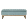 thumbnail image 4 of Landis Storage Bench in Sea Blue Fabric and Brushed Legs, 4 of 12
