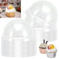 thumbnail image 6 of Yucurem 50 Pcs Plastic Lids Disposable Dome Lids Muffin Cupcake Cup Lids Baking Supplies Baking Supplies (A), 6 of 10