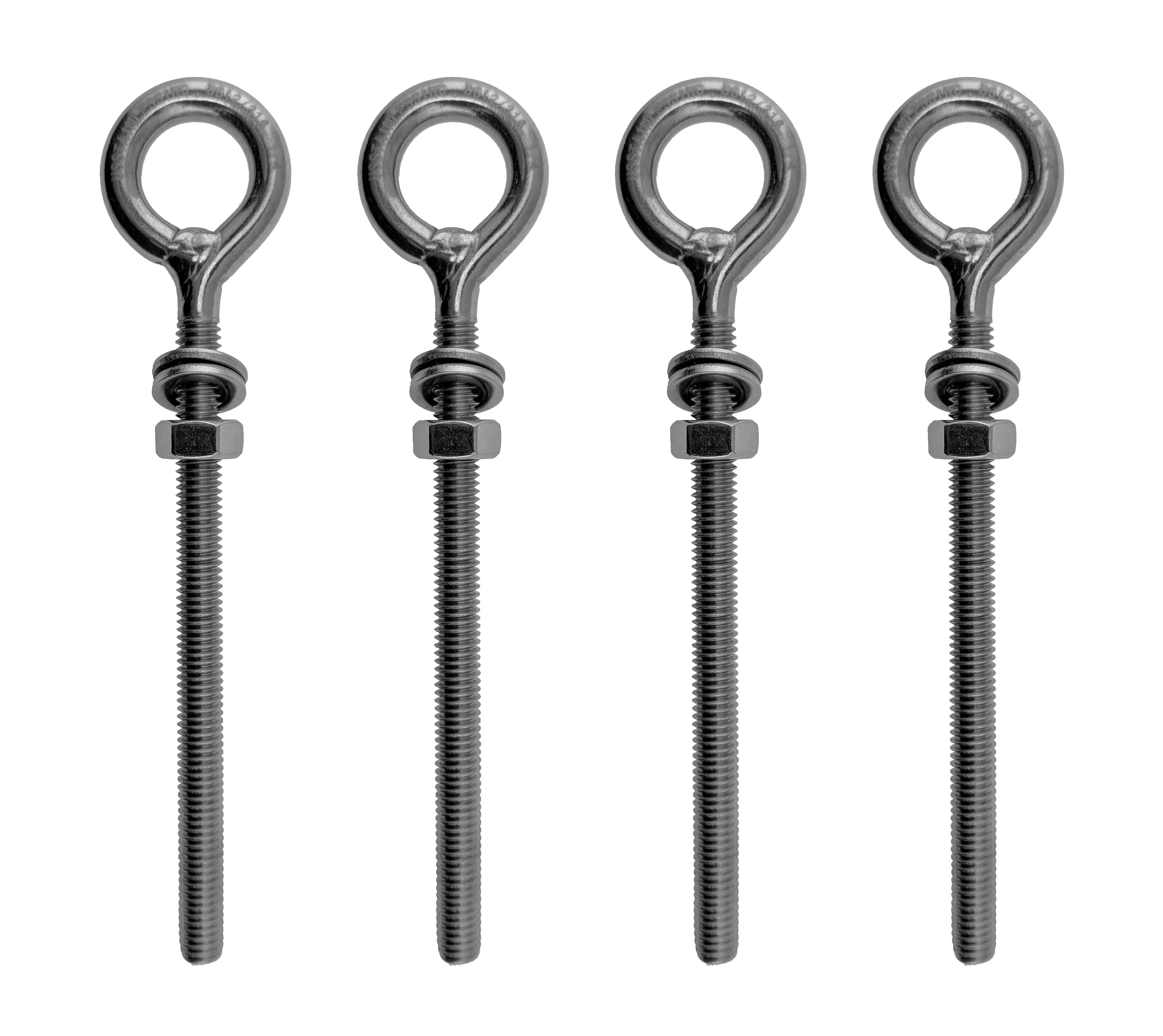 4 Pieces Stainless Steel 316 3/8" UNC Eye Bolt 3/8" x 1 3/8" (10mm x