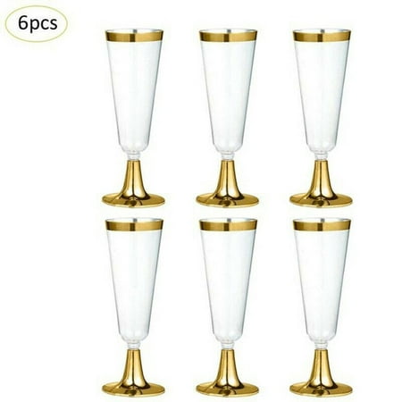 

BAMILL 6Pcs/Set 150ml Disposable Red Wine Glass Plastic Goblet Wedding Party Supply
