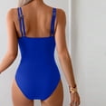 thumbnail image 5 of Minjewel Women's Swimwear: Swimsuit with Pads,High Neck and Plunge Design,Ideal for Summer Fashion and Beachwear,Royal Blue,M, 5 of 5