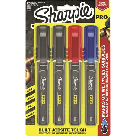 UPC: 0071641144293 | Sharpie  SAN2018324  PRO Fine Tip Permanent Markers  4 / Pack