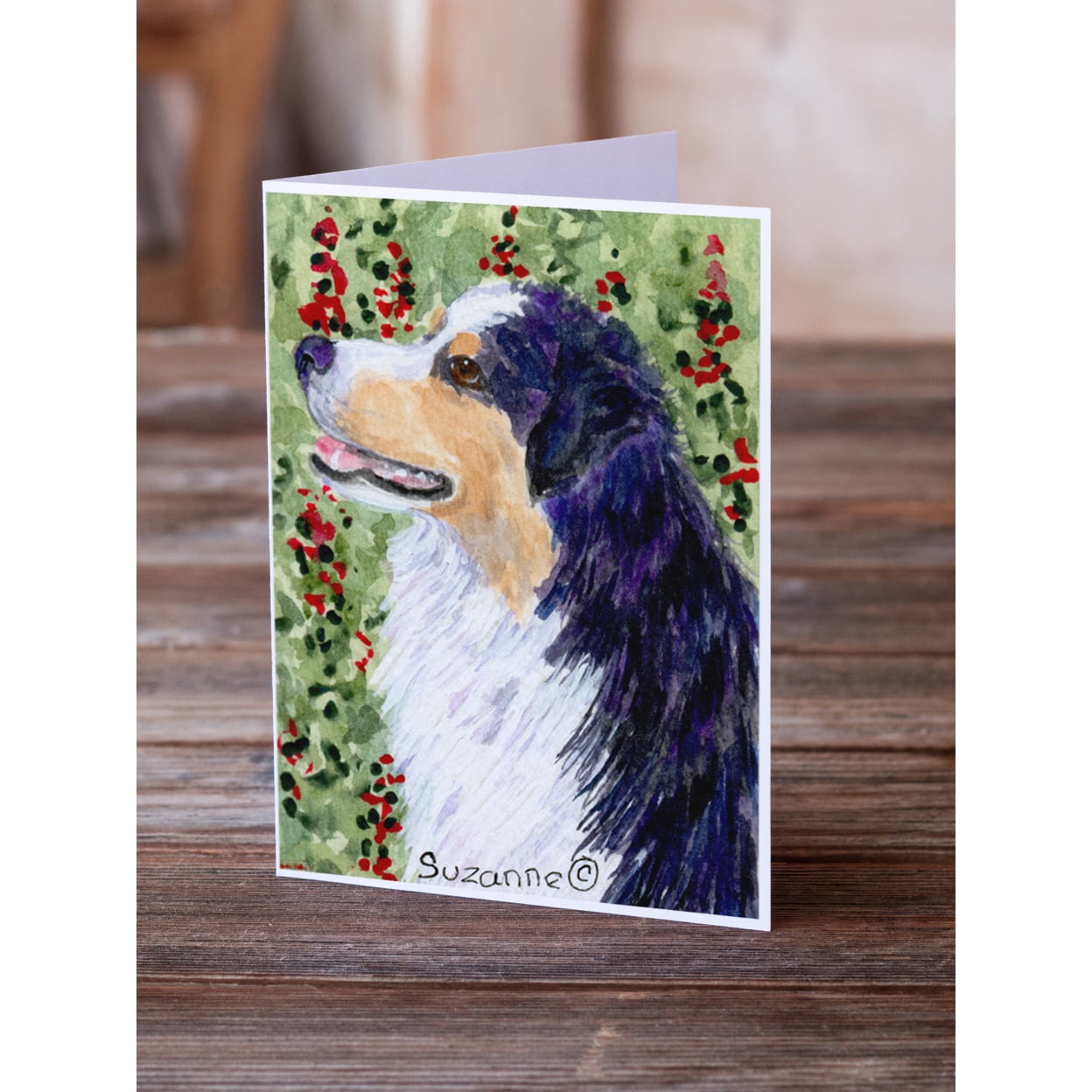 Caroline's Treasures Australian Shepherd Greeting Cards with Envelopes, 5" x 7" (8 Count)