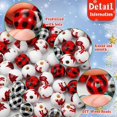 thumbnail image 4 of 100 cuentas de madera a cuadros de Navidad cuentas espaciadoras pulidas con cordel Afortunado Sencillez, 4 of 5