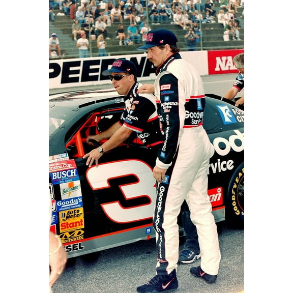 Dale Earnhardt Race Car Driver Celebrate Victory Wall Poster - 12x18 Inch Laminated Poster - Stunning Detail and Bold Colors