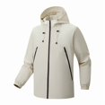 thumbnail image 4 of COSFO Waterproof Jackets for Men Lightweight Detachable Hood Zip Up Solid Windbreaker Casual Long Sleeve Mountain Hiking Loose Mens Coats, 4 of 4