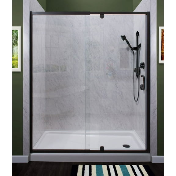 Miseno Msdc6069 Purify 69" High X 60" Wide Semi-Framed Pivot Shower Door - Bronze