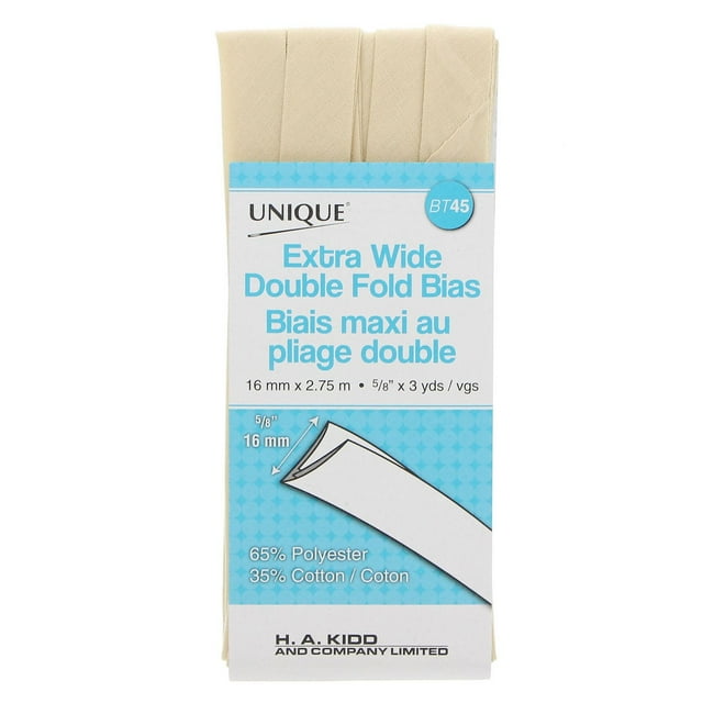 UNIQUE Extra‑Wide Double‑Fold Bias Tape — Fawn, polycoton