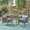 Gray, variant on Noble House Bruna 3 Piece Outdoor Wood and Wicker Bistro Set in Teak