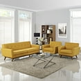 thumbnail image 6 of Modern Contemporary Armchairs and Sofa (set of three), Orange Fabric, 6 of 6
