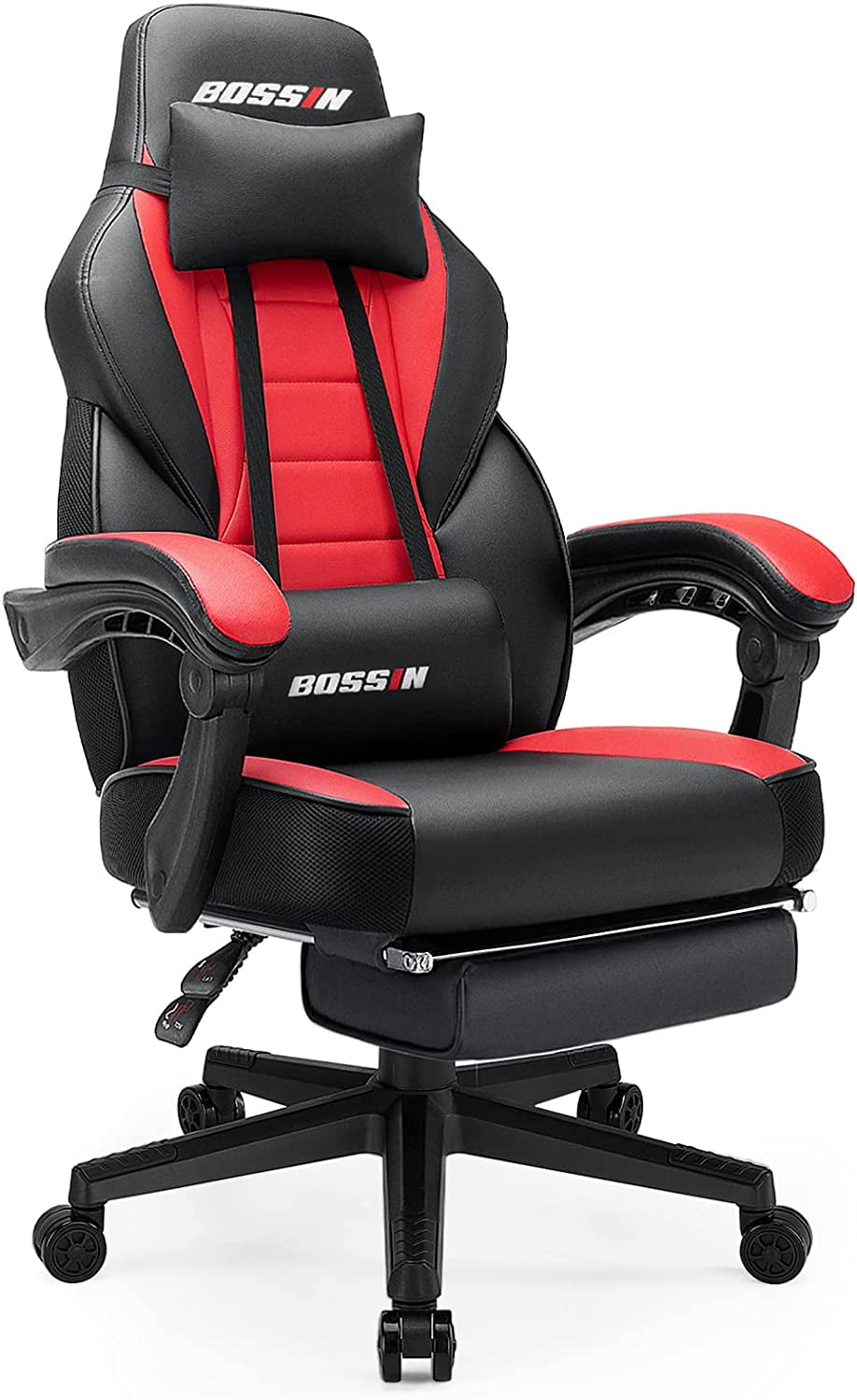 Bossin Gaming Chairs with Footrest,2022 Leather Game Chair for Adults