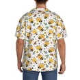thumbnail image 5 of Wukai Bee and Flowers Men's Casual Short-Sleeve Button Down Shirt - Lightweight Summer Dress Shirt for Daily Wear-X-Large, 5 of 7