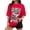 Red, variant on Graphic Tees for Women's Oversized Graphic Print Tee for Casual Everyday StyleDrop Shoulder Short Sleeve Cartoon Graphics Shirt Pink XXL