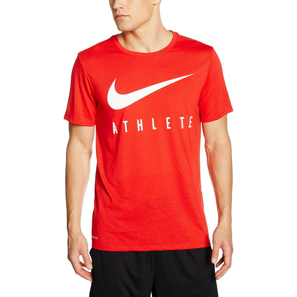 markt deugd routine Nike Men's Dri-Fit Swoosh Athletic Training T-Shirt-Red - Walmart.com