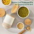 thumbnail image 6 of Sabine Ceramic Canister Set with Airtight Wood Lids - 3-Piece Kitchen Storage for Flour, Sugar, Coffee, Tea & Spices - Modern Countertop Decor, 6 of 8