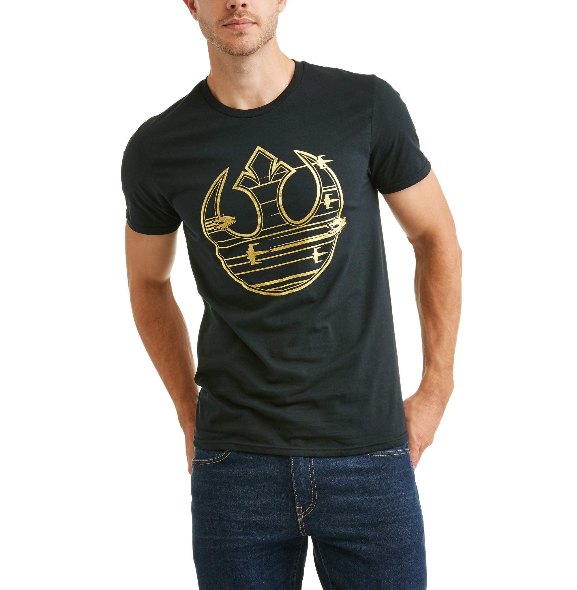 Black Star Wars Jeep Graphic T-Shirt. Distressed