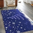thumbnail image 3 of Rectangle Area Rugs 3 x 5 Ft, Navy Blue Christmas Non-Slip Residential Carpet, Xmas Tree Snowflake Winter Abstract Indoor Crawling Mats Runner Rugs for Living Room/Dining Room/Bedroom, 3 of 8