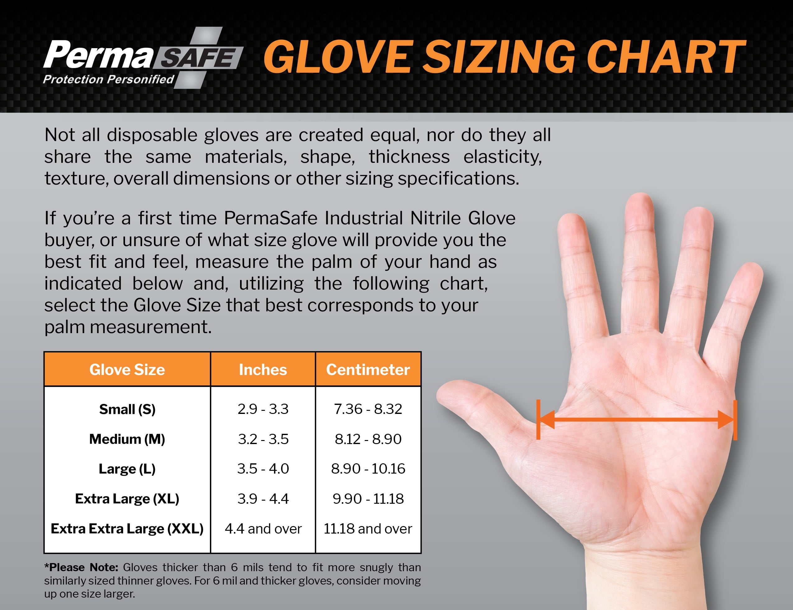 PermaSafe HD Orange Disposable Nitrile Gloves, 8+ Mil, Latex-Free, Raised Texture, Extreme-Duty Industrial, Mechanical(BOX of 100 , Large)