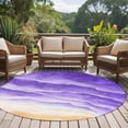thumbnail image 4 of Purple Beach Coastal Round Area Rug 7Ft Washable Circle Rugs for Dorm Laundry Room, Summer Nautical Seaside Ocean Ombre Non-Slip Carpet Floor Mats Indoor Outdoor Carpet Runner Aesthetic Home Decor, 4 of 8