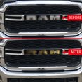 thumbnail image 3 of IPG Compatible with 2019-2021 RAM 1500 (Tradesman, Bighorn, Laramie, Limited, Rebel) Grille Overlay Stickers Do it Yourself Stickers Set Personalize Your Vehicle (Metallic Gold), 3 of 6
