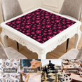 thumbnail image 6 of Decorative Floral Mahjong Playing Mat, Large 31.5x31.5 Inch Rubber Surface with Non-Skid Backing for Secure & Quiet Tile and Card Games, 6 of 7