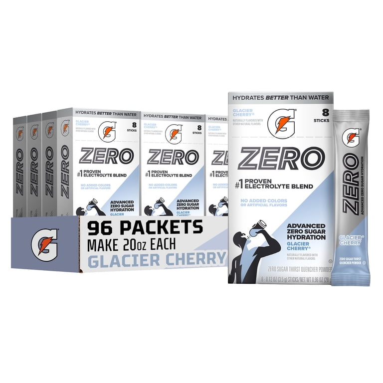 Gatorade Zero Sugar Glacier Cherry Powder Sticks, 12 Boxes photo 1