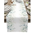 thumbnail image 2 of Watercolor Eucalyptus Leaves Abstract Table Runner Home Wedding Table Mat Centerpieces Decoration Party Dining Long Tablecloth, 2 of 6