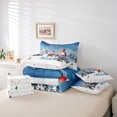 thumbnail image 5 of Manfei Cartoon Snowman Bedding Comforter Set 7pcs for Child, Kawaii Red Bird Queen Bedding Sets, Christmas Snowflake Print Reversible Queen Sheet Sets, Super Cozy Room Decor, 5 of 7