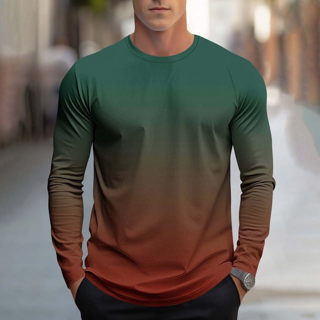 Blusas y camisas de manga larga con cuello redondo, moda casual para hombre, estampado deportivo, blusas de manga larga con cuello redondo, camisas para hombre, blusa de poliéster
