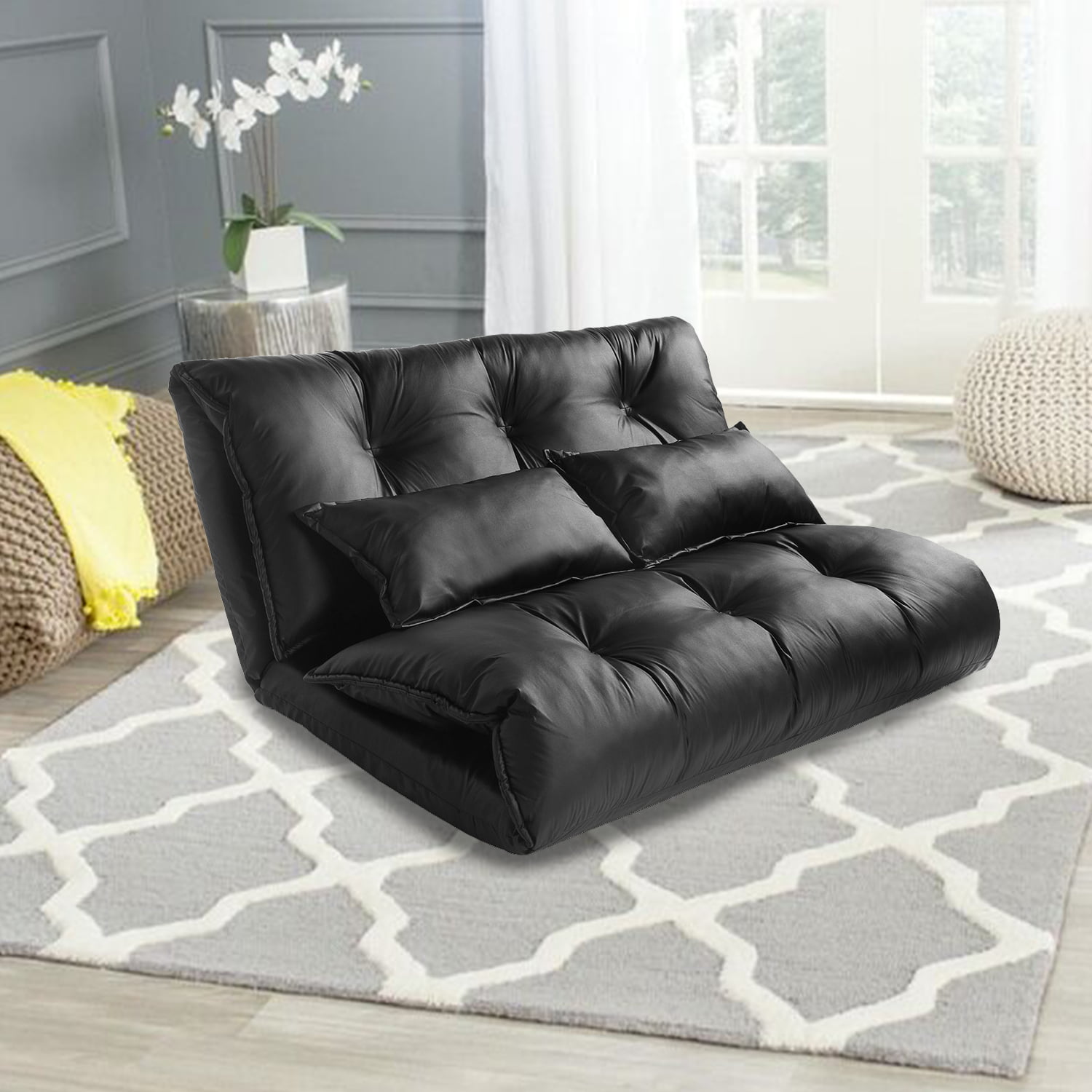 Foldable Lazy Floor Chair Gaming Sofa mit 5-Gang einstellbar Rückenlehne 2 Sizes 