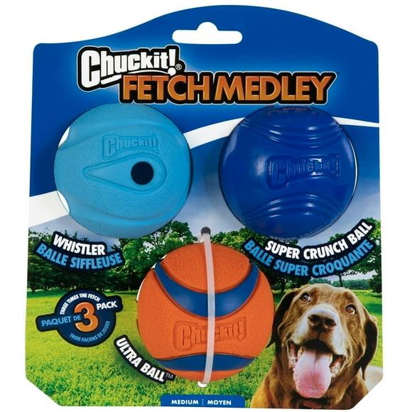 CHOK Fetch Dog Toys 3 Pack Medley Ball Set Dog Toys Medium