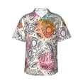 thumbnail image 1 of Fotbe Skull and Flowers Camisa Hawaiana para Hombre Unisex – Camisa Casual de Verano con Botones de Manga Corta de Algodón y Lino,Medium, 1 of 7