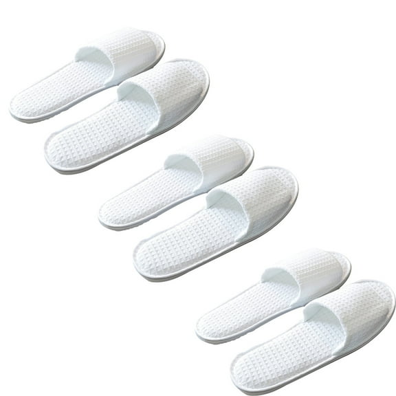 WSTEER 3 Pairs Disposable Slippers Non-slip Fashion Shoes for Hotel Beauty Salon White