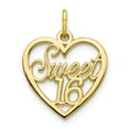 thumbnail image 1 of Solid 10k Yellow Gold Sweet 16 Charm Pendant - 20mm x 14mm, 1 of 4