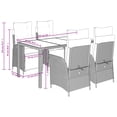 thumbnail image 4 of vidaXL 5 Piece Garden Dining Set with Cushions Black Poly Rattan, 4 of 5