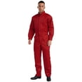 thumbnail image 5 of iiniim Men's Long Sleeve 100% Cotton Coverall Front Half Zipper Dustproof Jumpsuit Workwear Red XXL/180, 5 of 7