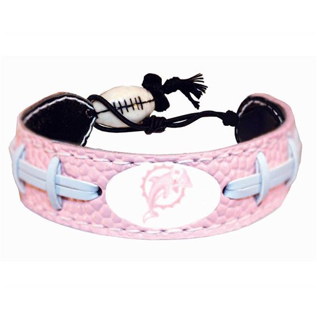 Pink Football Miami Dolphins Bracelet