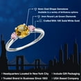 thumbnail image 2 of Gem Stone King 10K White Gold Yellow Citrine and Pink Lab Grown Diamond 3-Stone Ring for Women | 1.06 Cttw | Round 6MM | Gemstone November Birthstone | Size 5, 2 of 6
