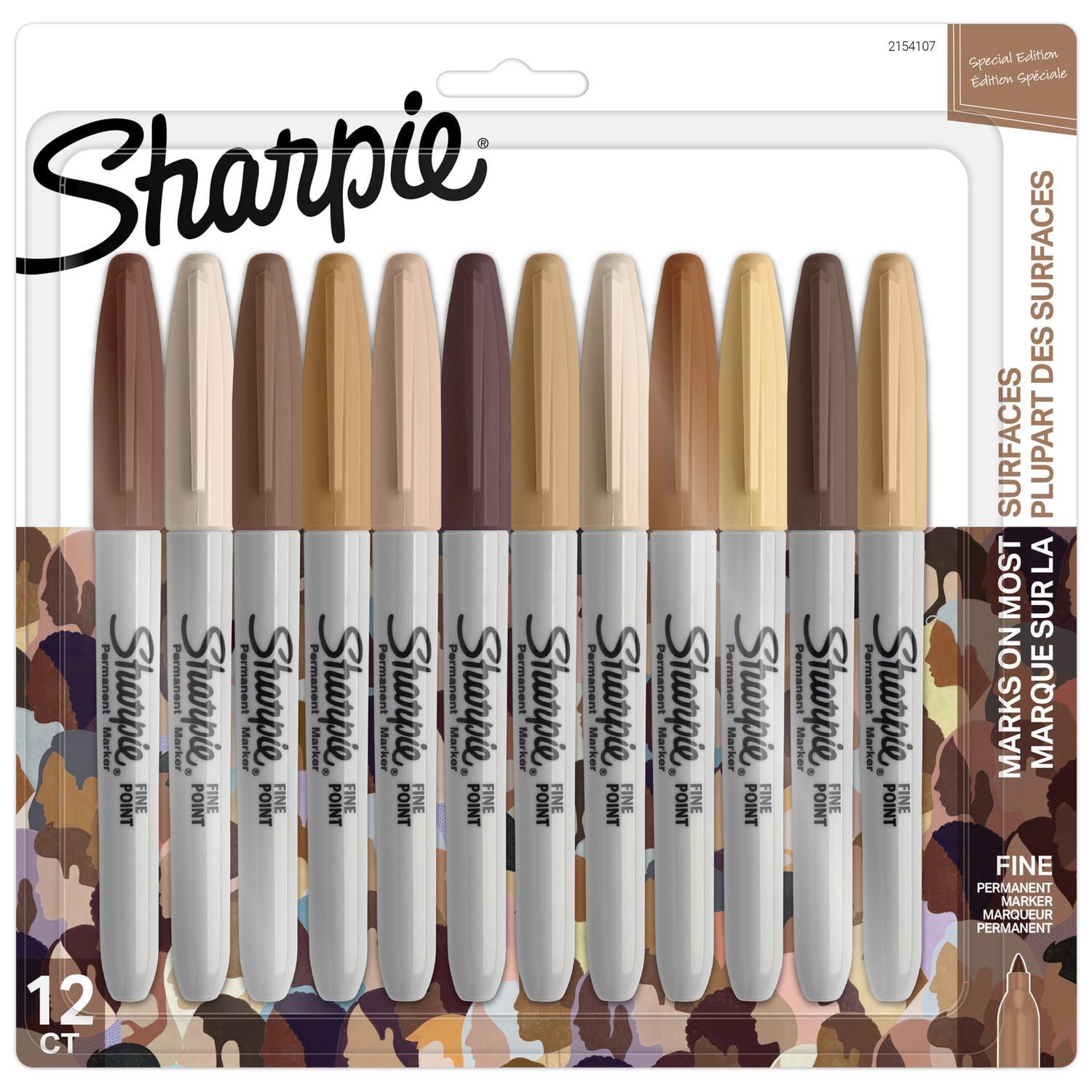 Sharpie Permanent Markers, Portrait Colours, Fine Point, Assorted