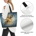 thumbnail image 3 of Balery Vintage Compass Bolsa Tote Estilo Estético con Cremalleras, Bolsa de Hombro, Bolsa de Compras Grande y Plegable, 3 of 8