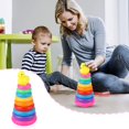 thumbnail image 2 of Planet Of Toys Ring Throwing Game - Plastic, Rainbow Colors, Teaches Color/Size, Enhances Fine Motor Skills for 18+ Months, 2 of 6