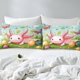 thumbnail image 3 of Erosebridal Cartoon Axolotl Fitted Sheet Set Full, Spring Garden Flower Bedding Full Size, Soft 3-Piece (No Top Sheet), 3 of 5