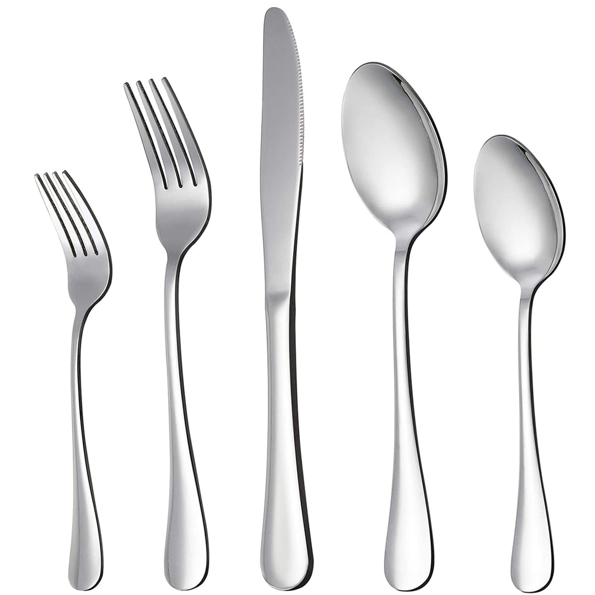 20 Piece Silverware Set Service for 4, Stainless Steel Flatware Set