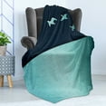 thumbnail image 4 of Geese Soft Flannel Fleece Blanket, Abstract Geese Flying over Lake Fantasy Looking Curl Ornament Illustration, Cozy Plush for Indoor and Outdoor Use, 70" x 90", Pale Blue Night Blue, by Ambesonne, 4 of 5