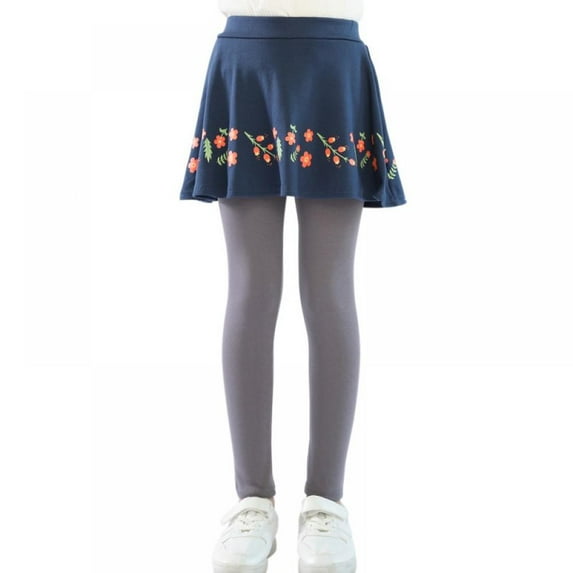 BULLPIANO Toddler Girls Leggings Pants with Tutu Skirts Kids Culottes Footless Tights 3-11Y