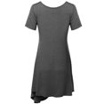 thumbnail image 2 of FashionOutfit Women's Solid Short Sleeves Asymmetrical Swing Tunic Top T-Shirt - Made in USA, 2 of 6