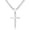 Silver Cuban Chain 24 in, variant on Stainless Steel Silver-Plated Cross Necklace for Men Women, Twisted Rope Chain Pendant with Adjustable Length 18-24 Inch, Religious Jewelry Gift with Elegant Box