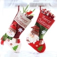 thumbnail image 4 of Bolsa de regalo con adornos navideños de seda verde Calcetines navideños con patrón de muñeco de nieve anciano Calcetines navideños tridimensionales, 4 of 5